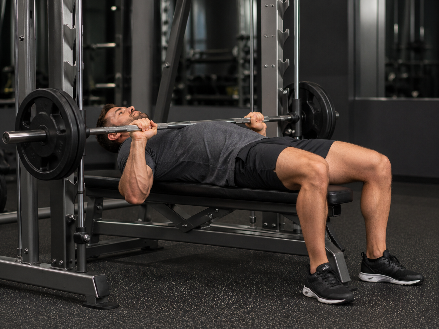 How to Do a Smith Machine Bench Press for Beginners (With Dumbbell Progression)
