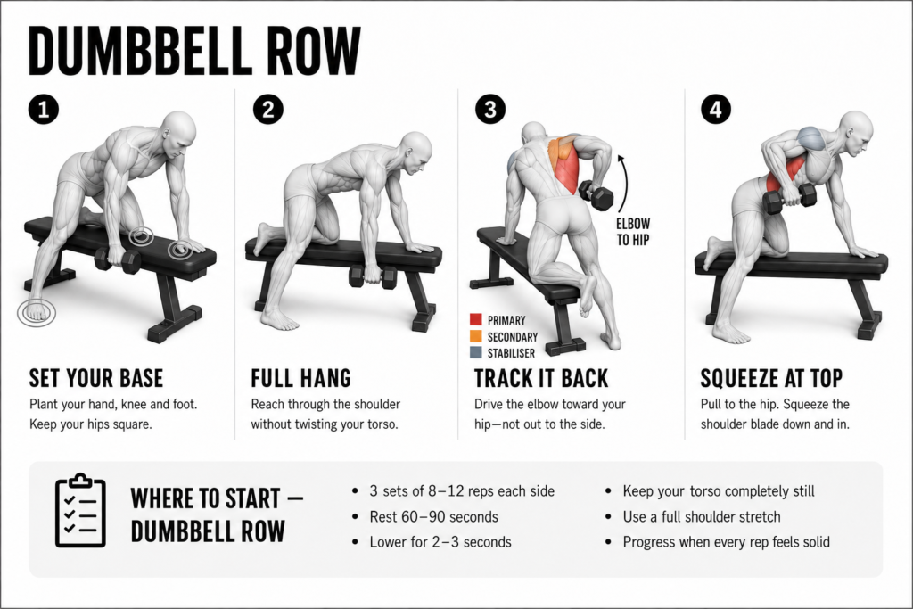 Dumbbell row sequence